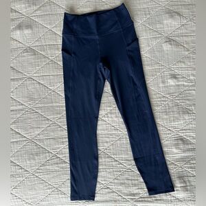 PureLuxe Navy Blue High-Waisted 7/8 Leggings